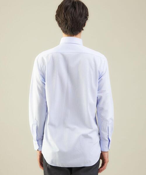 WORK TRIP OUTFITS GREEN LABEL RELAXING（ワークトリップアウトフィッツグリーンレーベル リラクシング）の「＜WORK TRIP OUTFITS GREEN LABEL RELAXING＞ トリコット カノコ スナップダウンカラー スリム シャツ（シャツ/ブラウス・メンズ・ライトブルー/ホワイト・LARGE/X-LARGE/SMALL/MEDIUM）」の5枚目の写真