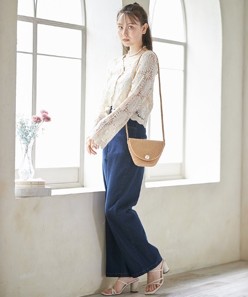 Cookie Chocolate（クッキーチョコレート）の「フラワーデザインクロシェ編みカーディガン（カーディガン/ボレロ・レディース・ホワイト/ベージュ・M）」の4枚目の写真