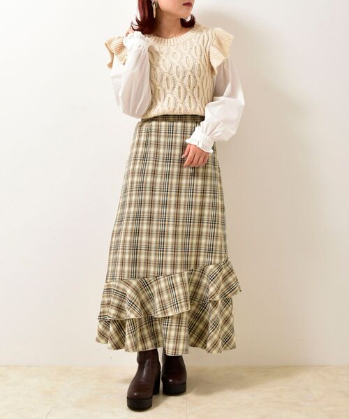 MAJESTIC LEGON(マジェスティックレゴン)の「∞2wayケーブルフリルニット(ニット/セーター・レディース・ブラック/ブラウン/アイボリー・SMALL/MEDIUM)」の20枚目の写真