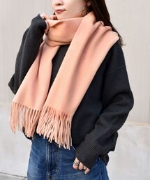 〈手洗い可能〉ウォッシャブルソリッドウールカシミヤストール◆