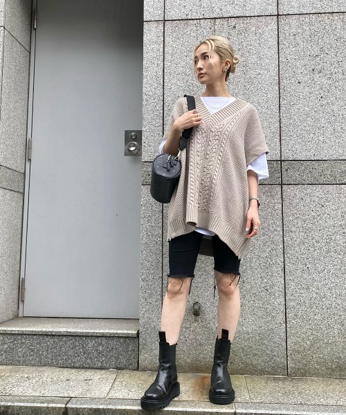 DANKE SCHON(ダンケシェーン)の「DankeSchon/ダンケシェーン/ジップアップニットベスト(ベスト・メンズ・ブラック/カーキ/ホワイト・FREE)」の22枚目の写真