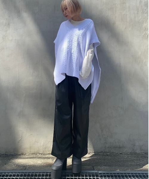 DANKE SCHON(ダンケシェーン)の「DankeSchon/ダンケシェーン/ジップアップニットベスト(ベスト・メンズ・ブラック/カーキ/ホワイト・FREE)」の7枚目の写真