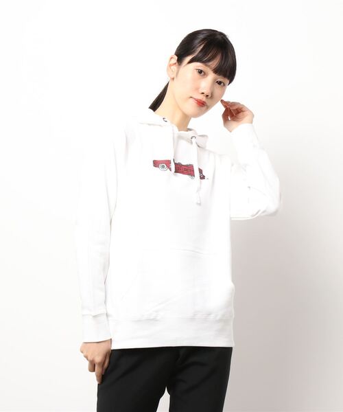 OLD BETTY'S(オールドベティーズ)の「オールドベティーズ【OLD BETTY’S】Cadillac Print Sweat Parka(パーカー・レディース・ホワイト/ブラック/杢グレー・S)」の2枚目の写真