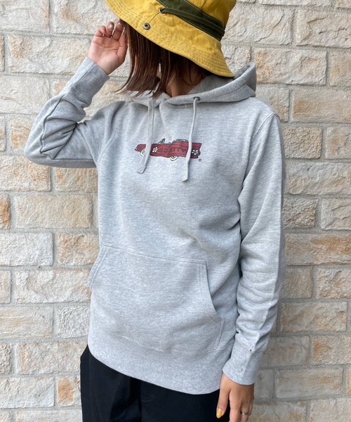 OLD BETTY'S(オールドベティーズ)の「オールドベティーズ【OLD BETTY’S】Cadillac Print Sweat Parka(パーカー・レディース・ホワイト/ブラック/杢グレー・S)」の3枚目の写真