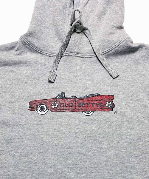 OLD BETTY'S(オールドベティーズ)の「オールドベティーズ【OLD BETTY’S】Cadillac Print Sweat Parka(パーカー・レディース・ホワイト/ブラック/杢グレー・S)」の8枚目の写真