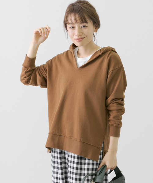 URBAN RESEARCH Sonny Label（アーバンリサーチサニーレーベル）の「抗菌防臭Vネックフーディースウェット（Tシャツ/カットソー・レディース・ブラック/レッド/ブラウン/ブルー/オフホワイト・FREE）」の4枚目の写真
