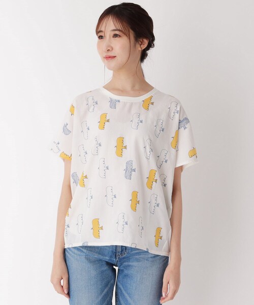 one'sterrace(ワンズテラス)の「刺しゅうバードライン柄プルオーバー(Tシャツ/カットソー・レディース・オフホワイト・00)」の2枚目の写真