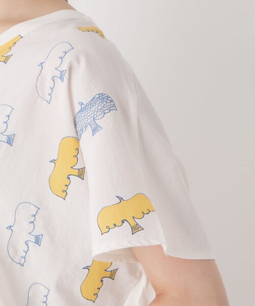 one'sterrace(ワンズテラス)の「刺しゅうバードライン柄プルオーバー(Tシャツ/カットソー・レディース・オフホワイト・00)」の6枚目の写真