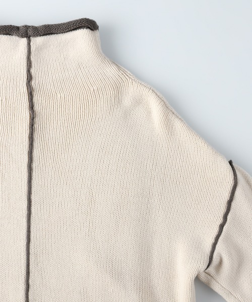 HONEYSUCKLE ROSE（ハニーサックルローズ）の「【HONEYSUCKLE ROSE】配色ラインタートルニット（ニット/セーター・レディース・ブラック/オフホワイト/グリーン・M/L）」の14枚目の写真