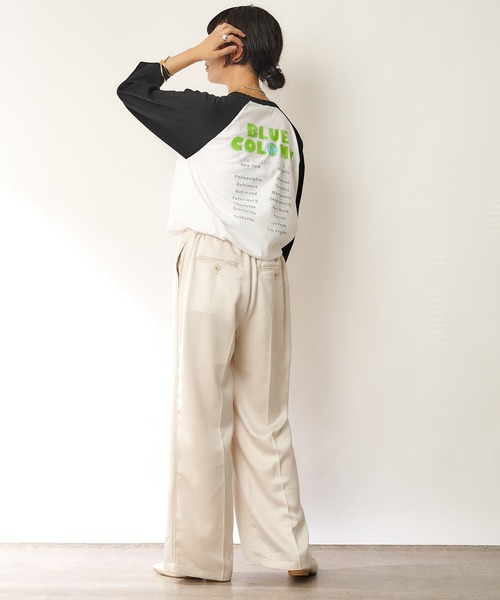 SHENERY(シーナリー)の「ポリエステルサテンヴィンテージワイドパンツ(その他パンツ・レディース・ホワイト/ピンク・SMALL/MEDIUM)」の12枚目の写真