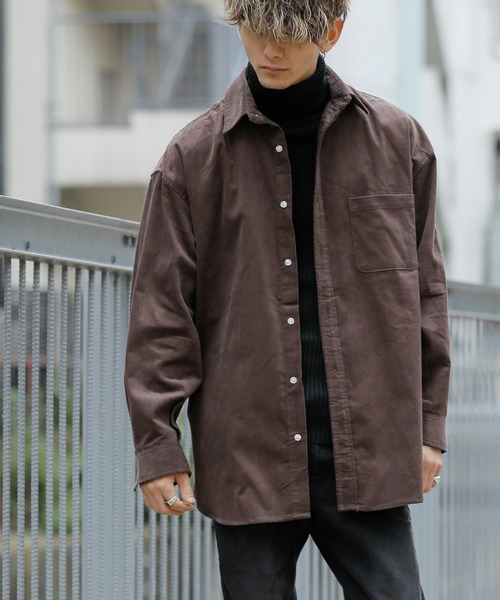 ギィローバー 美品 コーデュロイウェスタンシャツ L ネイビー セール】コーデュロイ レギュラーカラー オーバーシャツ（シャツ