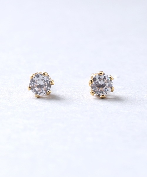 Manon's Selection(マノンズセレクション)の「1粒ストーンピアス3mm(ピアス(両耳用)・レディース・シルバー/ゴールド・ONE SIZE)」の5枚目の写真