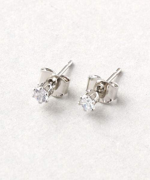 Manon's Selection(マノンズセレクション)の「1粒ストーンピアス3mm(ピアス(両耳用)・レディース・シルバー/ゴールド・ONE SIZE)」の6枚目の写真