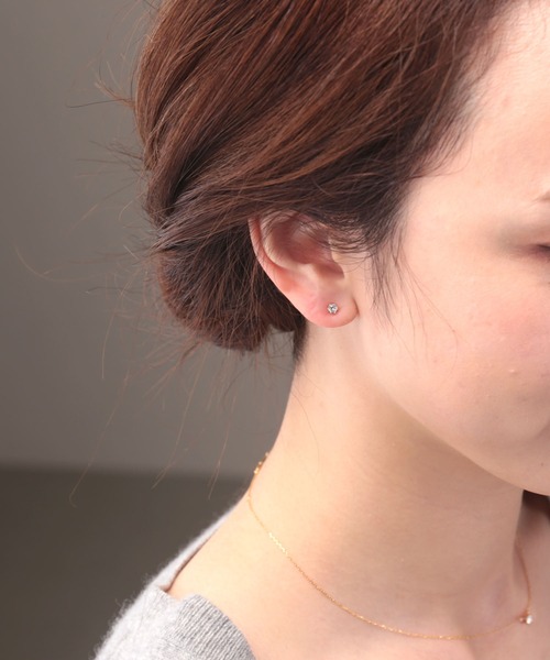 Manon's Selection(マノンズセレクション)の「1粒ストーンピアス3mm(ピアス(両耳用)・レディース・シルバー/ゴールド・ONE SIZE)」の8枚目の写真