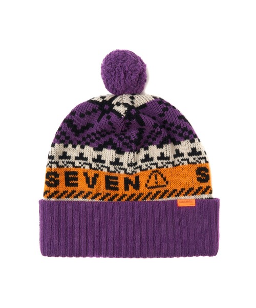 STUDIO SEVEN(スタジオ セブン)の「Nordic Pattern Knit Cap【STUDIOSEVEN/スタジオセブン】(ニットキャップ/ビーニー・メンズ・パープル/ブラウン・FREE)」の1枚目の写真
