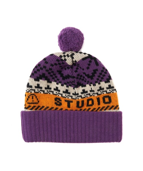 STUDIO SEVEN(スタジオ セブン)の「Nordic Pattern Knit Cap【STUDIOSEVEN/スタジオセブン】(ニットキャップ/ビーニー・メンズ・パープル/ブラウン・FREE)」の11枚目の写真