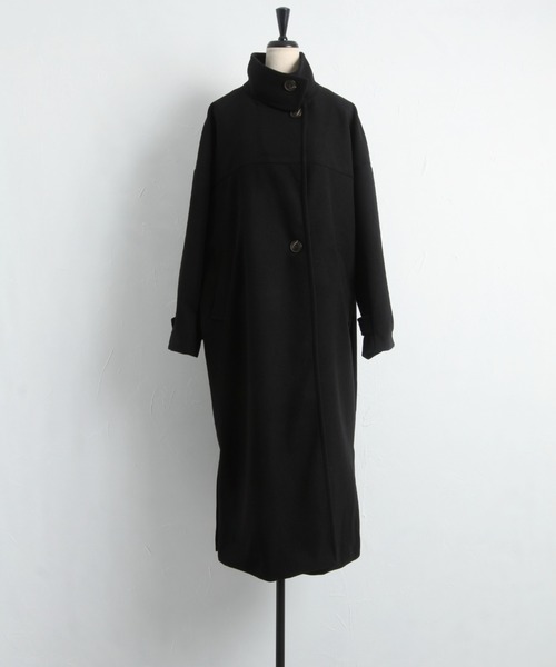 &. NOSTALGIA(アンドドットノスタルジア)の「スタンドカラーエコウールコート(その他アウター・レディース・ブラウン/キナリ/イエロー/ブラック・FREE)」の19枚目の写真