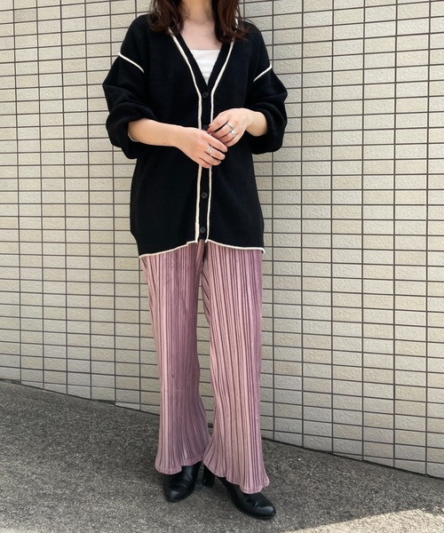 Chiaro（キアロ）の「スエードタッチプリーツワイドパンツ（その他パンツ・レディース・パープル/アイボリー/グレイッシュベージュ・FREE）」の5枚目の写真