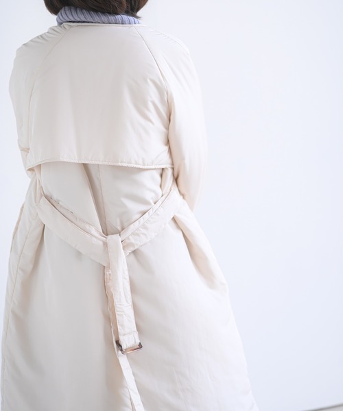 rps（アールピーエス）の「中綿入りノーカラートレンチコート（トレンチコート・レディース・ブラック/アイボリー/ベージュ・M）」の5枚目の写真