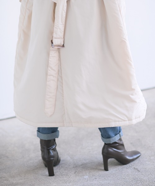 rps（アールピーエス）の「中綿入りノーカラートレンチコート（トレンチコート・レディース・ブラック/アイボリー/ベージュ・M）」の6枚目の写真