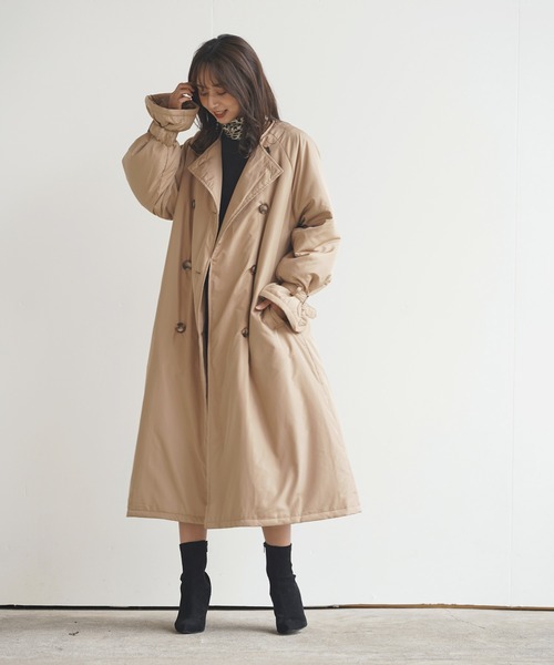 rps（アールピーエス）の「中綿入りノーカラートレンチコート