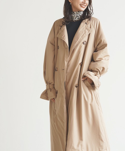 rps（アールピーエス）の「中綿入りノーカラートレンチコート（トレンチコート・レディース・ブラック/アイボリー/ベージュ・M）」の18枚目の写真