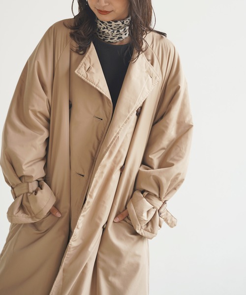 rps（アールピーエス）の「中綿入りノーカラートレンチコート