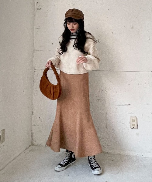 EPIMI E'PIMMY（エピミエピミー）の「スウェードマーメイドスカート（スカート・レディース・アイボリー/杢グレー/モカ/マスタード・MEDIUM）」の17枚目の写真