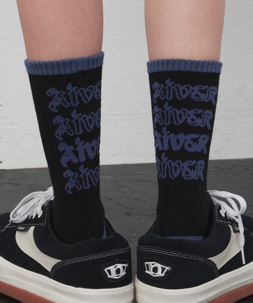 AIVER(アイバー)の「AIVER リンガーソックス(ソックス/靴下・メンズ・ホワイト/ブラック・FREE)」の2枚目の写真