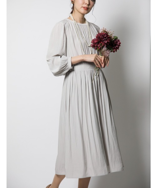 セール Interplanet インタープラネット のワンピース パウダーサテンギャザーワンピース をセール価格で購入できます Interplanet Actuel ワンピース ドレス Interplanet インタープラネット のファッション ワンピース パウダーサテンギャザー