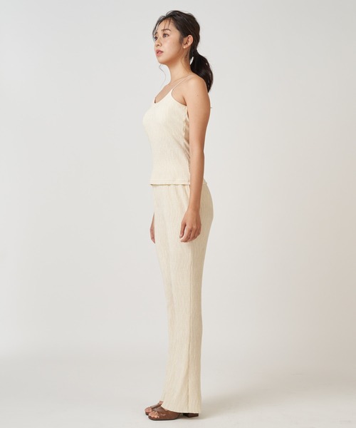 ROYAL PARTY（ロイヤルパーティー）の「ワッシャーカットキャミセットアップ（セットアップ・レディース・グリーン/ブラック/オフホワイト・FREE）」の8枚目の写真