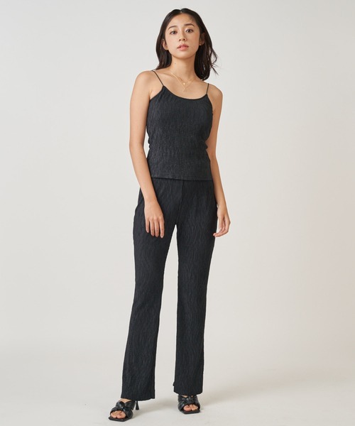 ROYAL PARTY（ロイヤルパーティー）の「ワッシャーカットキャミセットアップ（セットアップ・レディース・グリーン/ブラック/オフホワイト・FREE）」の14枚目の写真