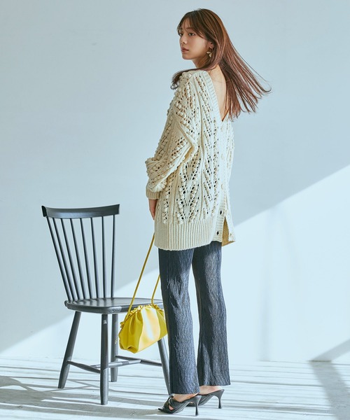 ROYAL PARTY（ロイヤルパーティー）の「ワッシャーカットキャミセットアップ（セットアップ・レディース・グリーン/ブラック/オフホワイト・FREE）」の11枚目の写真
