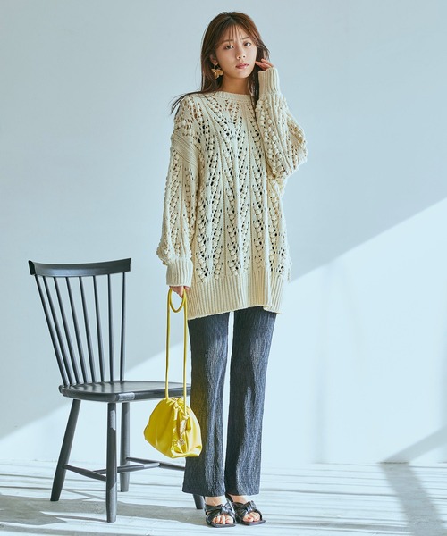 ROYAL PARTY（ロイヤルパーティー）の「ワッシャーカットキャミセットアップ（セットアップ・レディース・グリーン/ブラック/オフホワイト・FREE）」の12枚目の写真
