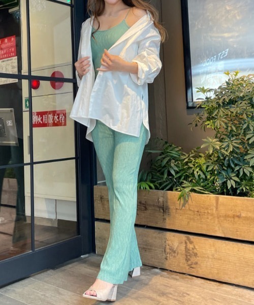 ROYAL PARTY（ロイヤルパーティー）の「ワッシャーカットキャミセットアップ（セットアップ・レディース・グリーン/ブラック/オフホワイト・FREE）」の18枚目の写真