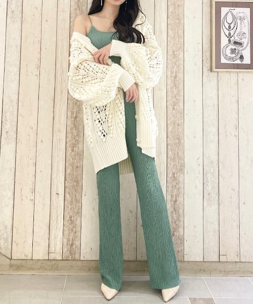 ROYAL PARTY（ロイヤルパーティー）の「ワッシャーカットキャミセットアップ（セットアップ・レディース・グリーン/ブラック/オフホワイト・FREE）」の19枚目の写真