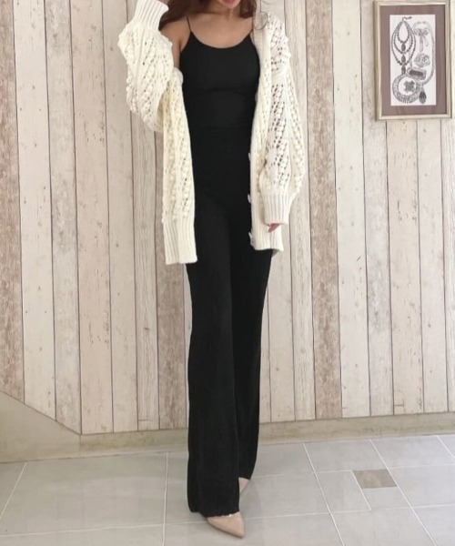 ROYAL PARTY（ロイヤルパーティー）の「ワッシャーカットキャミセットアップ（セットアップ・レディース・グリーン/ブラック/オフホワイト・FREE）」の22枚目の写真