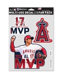 MLB ロサンゼルス・エンゼルス 大谷翔平 2021MVP受賞記念 5.5x7.5 ファンデカール