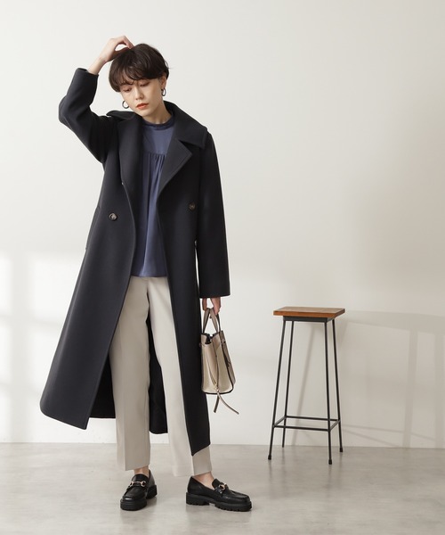 N.（N. Natural Beauty Basic）（エヌエヌナチュラルビューティーベーシック）の「◆ヴィンテージ風サテンギャザーブラウス（シャツ/ブラウス・レディース・オフホワイト/ブルー/モーブ系・MEDIUM）」の11枚目の写真