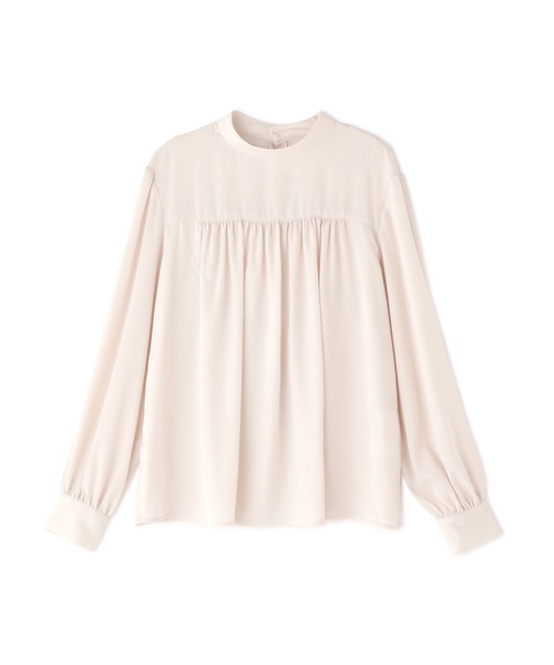 N.（N. Natural Beauty Basic）（エヌエヌナチュラルビューティーベーシック）の「◆ヴィンテージ風サテンギャザーブラウス（シャツ/ブラウス・レディース・オフホワイト/ブルー/モーブ系・MEDIUM）」の19枚目の写真