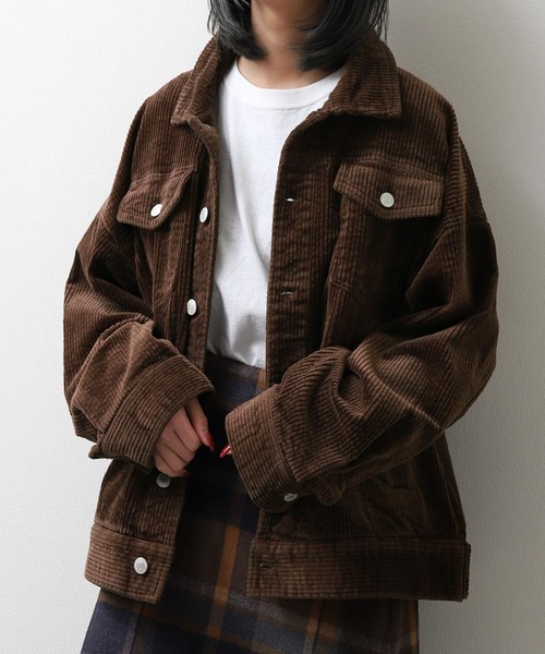 ZIP FIVE（ジップファイブ）の「【ZIP FIVE】 コーデュロイ ビッグシルエット Gジャン（デニムジャケット・メンズ・ブラック/ベージュ/ブラウン/グレー/カーキ/オレンジ/アイボリー/チャコール・MEDIUM/LARGE/X-LARGE）」の6枚目の写真