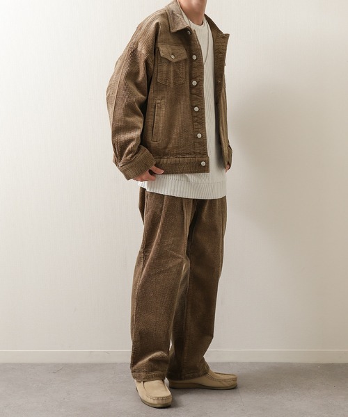 ZIP FIVE（ジップファイブ）の「【ZIP FIVE】 コーデュロイ ビッグシルエット Gジャン（デニムジャケット・メンズ・ブラック/ベージュ/ブラウン/グレー/カーキ/オレンジ/アイボリー/チャコール・MEDIUM/LARGE/X-LARGE）」の13枚目の写真