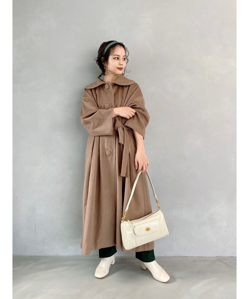 JUMELLE（ジュメロ）の「タックウールコート（ステンカラーコート・レディース・ブラウン・FREE）」の11枚目の写真