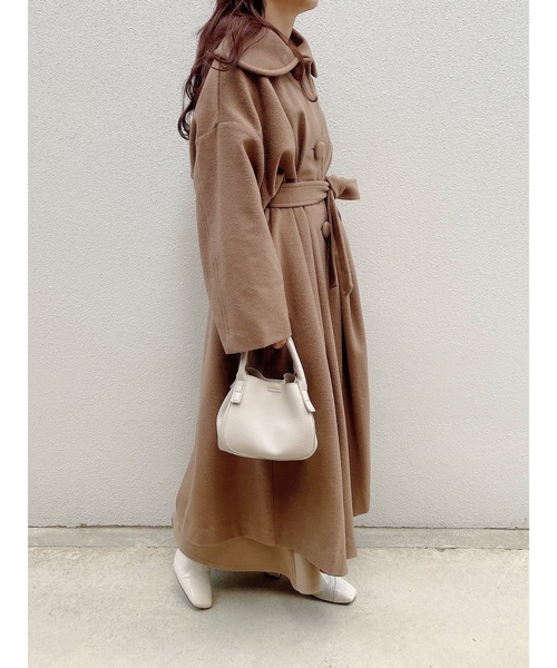 JUMELLE（ジュメロ）の「タックウールコート（ステンカラーコート・レディース・ブラウン・FREE）」の21枚目の写真