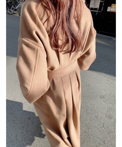 JUMELLE（ジュメロ）の「タックウールコート（ステンカラーコート・レディース・ブラウン・FREE）」の13枚目の写真