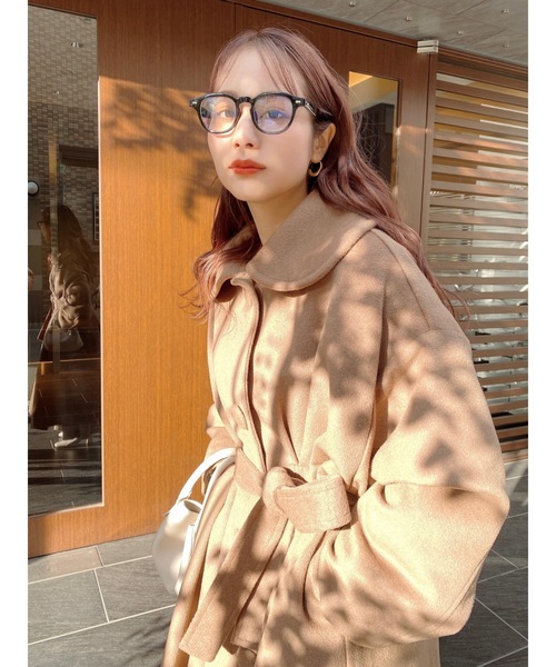 JUMELLE（ジュメロ）の「タックウールコート（ステンカラーコート・レディース・ブラウン・FREE）」の5枚目の写真