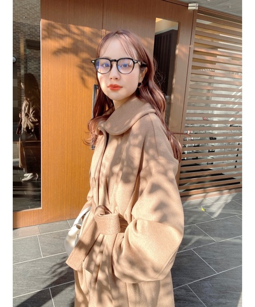 JUMELLE（ジュメロ）の「タックウールコート（ステンカラーコート・レディース・ブラウン・FREE）」の7枚目の写真