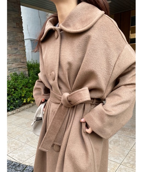 JUMELLE（ジュメロ）の「タックウールコート（ステンカラーコート・レディース・ブラウン・FREE）」の18枚目の写真