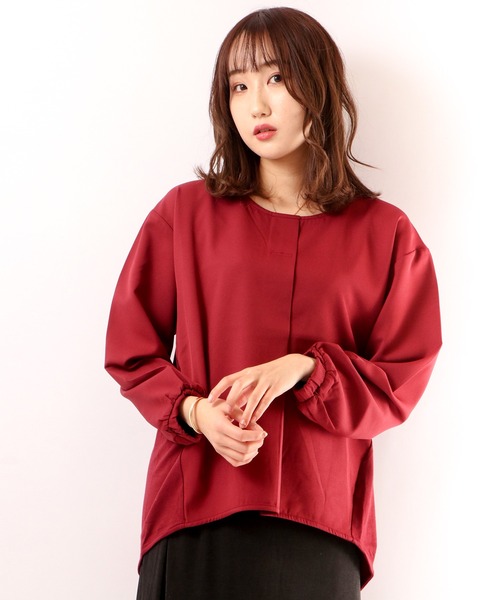 Anna Nicola(アンナニコラ)の「Anna Nicola 切り替えブラウス(シャツ/ブラウス・レディース・レッド/イエロー/ブラック・M)」の1枚目の写真