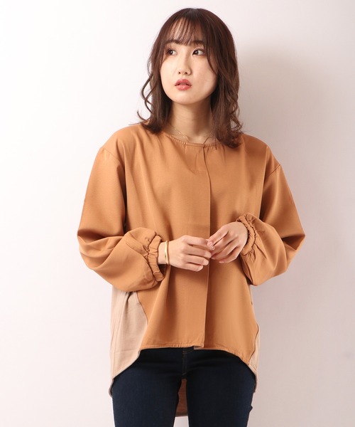 Anna Nicola(アンナニコラ)の「Anna Nicola 切り替えブラウス(シャツ/ブラウス・レディース・レッド/イエロー/ブラック・M)」の3枚目の写真